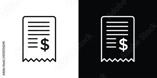 Receipt icon filled flat sign concept for web design.