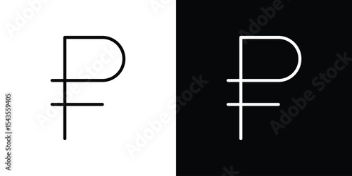 Ruble icon filled flat sign concept for web design.