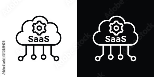 SaaS icon filled flat sign concept for web design.