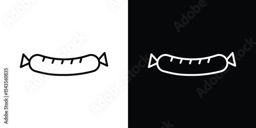 Sausage icon filled flat sign concept for web design.
