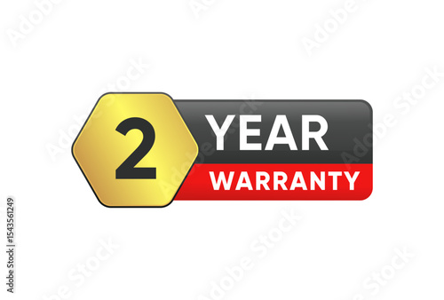 2 Year Warranty Label Sign Vector Design