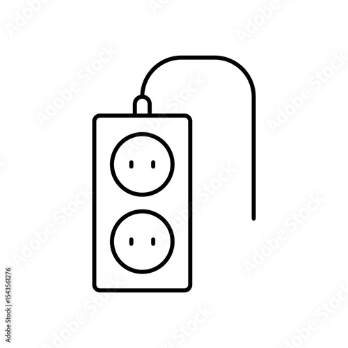 Power Strip Plug Sockets Line Icon