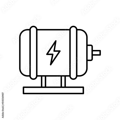 Electric Motor Engine Line Icon