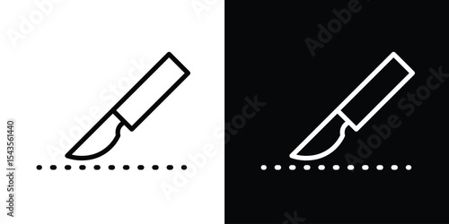 Scalpel path icon filled flat sign concept for web design.