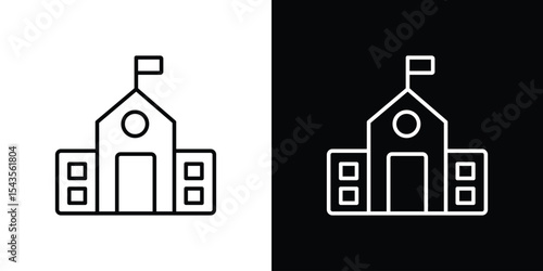 school icon filled flat sign concept for web design.