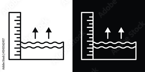 sea level icon filled flat sign concept for web design.