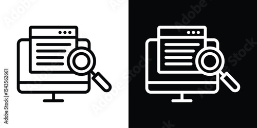 Search online icon filled flat sign concept for web design.