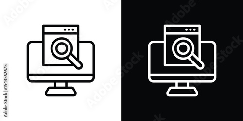 Search online icon filled flat sign concept for web design.