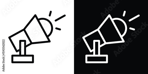 Searchlight icon filled flat sign concept for web design.