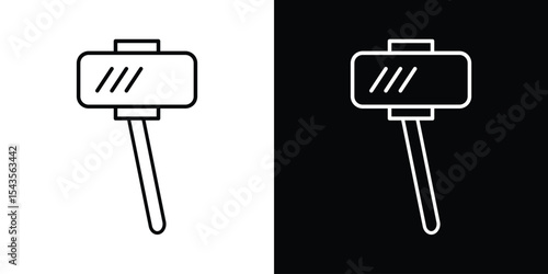 Selfie stick icon filled flat sign concept for web design.