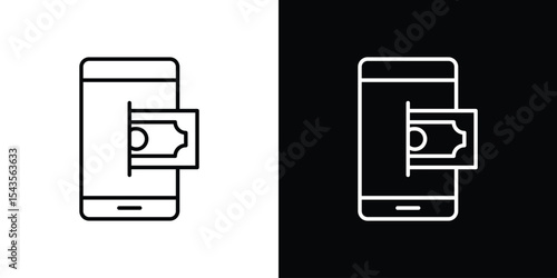 Send money smartphone icon filled flat sign concept for web design.