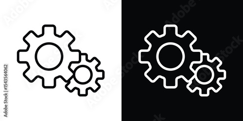 Settings icon filled flat sign concept for web design.