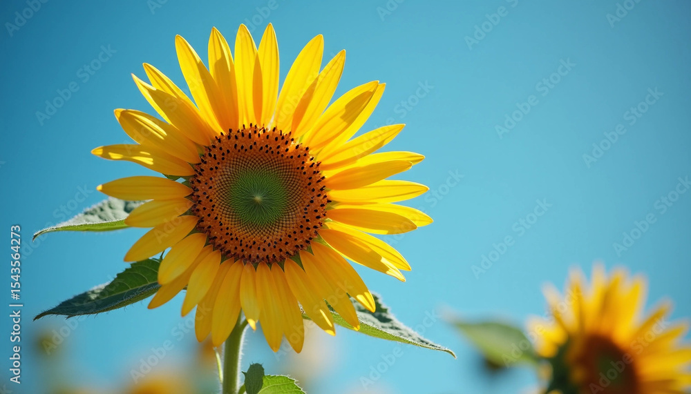 sunflower on blue sky background sunflower on blue sky background
