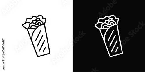 Shawarma icon filled flat sign concept for web design.