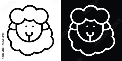 Sheep icon filled flat sign concept for web design.