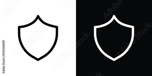 Shield icon filled flat sign concept for web design.