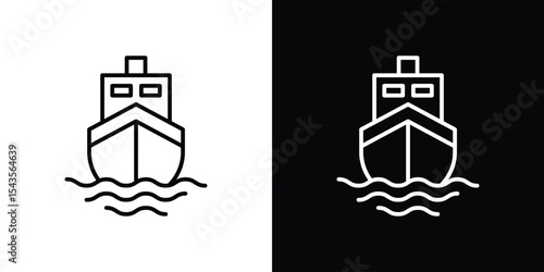 Ship icon filled flat sign concept for web design.