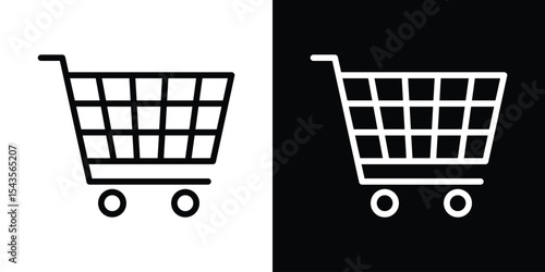 Shopping basket icon filled flat sign concept for web design.