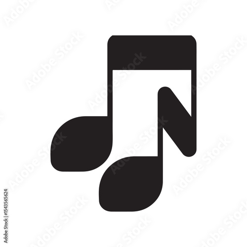 Musical Notes in Black and White A simple image showcasing a collection of black musical notes against a crisp white background, creating a stark contrast and emphasizing the universal symbol of music