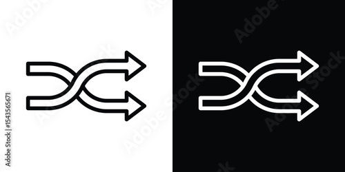 Shuffle icon filled flat sign concept for web design.