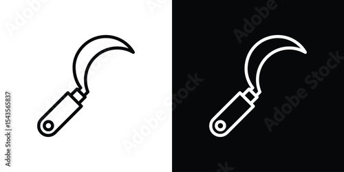 Sickle icon filled flat sign concept for web design.