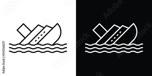 Sinking icon filled flat sign concept for web design.