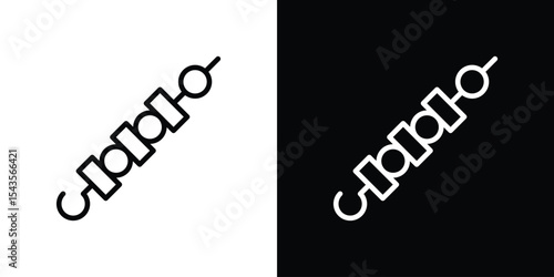 Skewer icon filled flat sign concept for web design.