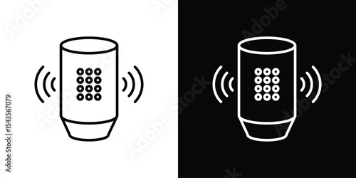 Smart speaker icon filled flat sign concept for web design.