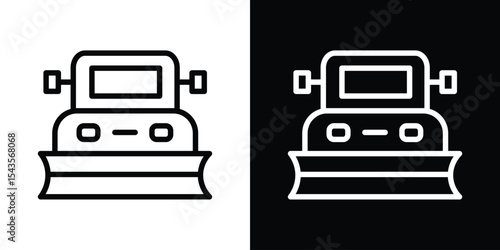 Snowplow icon filled flat sign concept for web design.