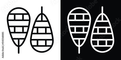 Snowshoes icon filled flat sign concept for web design.