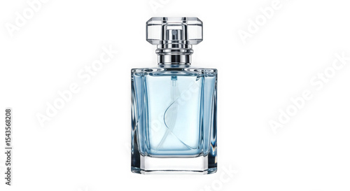 Elegant Perfume Bottle: Clear Glass Fragrance Container with Silver Cap