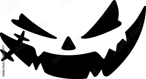 Hand drawn halloween pumpkin faces illustration