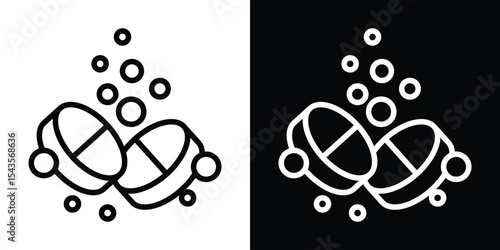 Soluble tablet icon filled flat sign concept for web design.