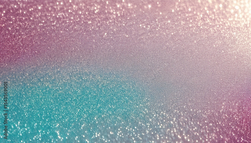 Fototapeta premium shimmering glitter texture with teal and pink gradient lighting, abstract sparkle background ideal for branding, poster design, packaging, or digital wallpaper