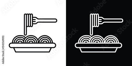 Spaghetti icon filled flat sign concept for web design.