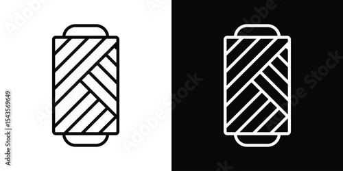 Spool of thread icon filled flat sign concept for web design.