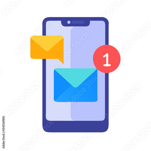 Smartphone with email notification Material SVG Icon