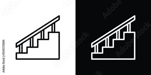 Stairs icon filled flat sign concept for web design.
