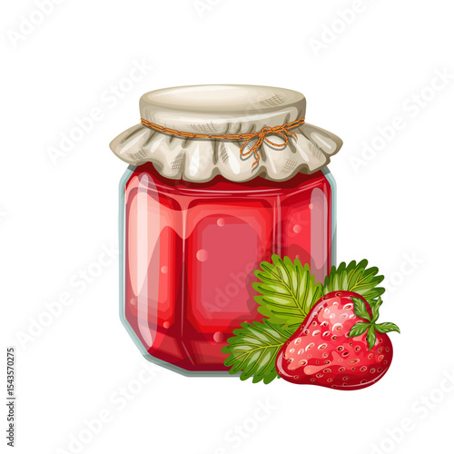 Jar of strawberry jam
