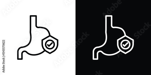 Stomach protection icon filled flat sign concept for web design.