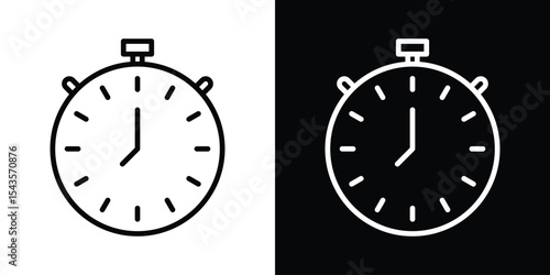 Stop watch icon filled flat sign concept for web design.
