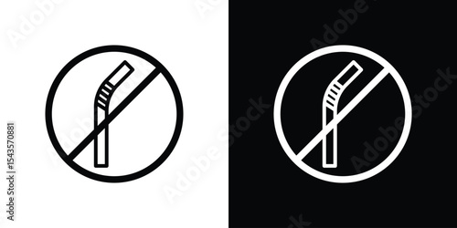 Stop using the plastic straw icon filled flat sign concept for web design.