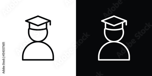 Student icon filled flat sign concept for web design.