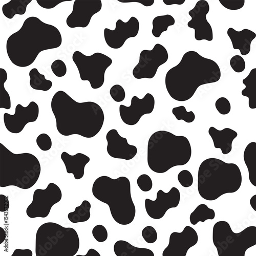 Seamless Cow Print Pattern – Black and White Animal Skin
