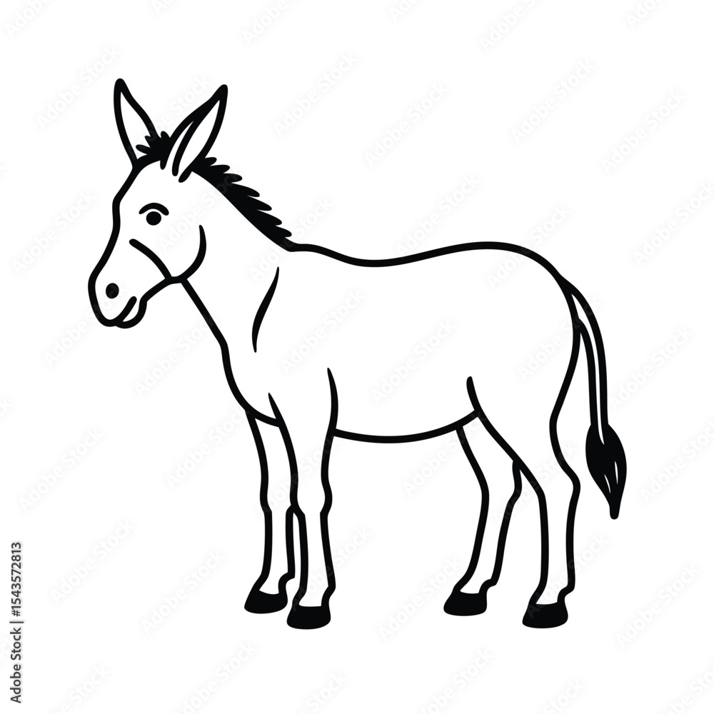 Mule line art Mule line art