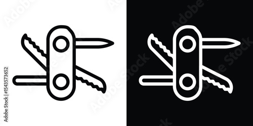 Swiss Knife icon filled flat sign concept for web design.