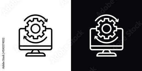 System update icon filled flat sign concept for web design.