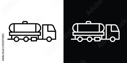Tank truck icon filled flat sign concept for web design.