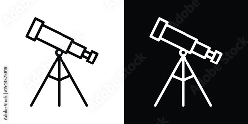 Telescope icon filled flat sign concept for web design.