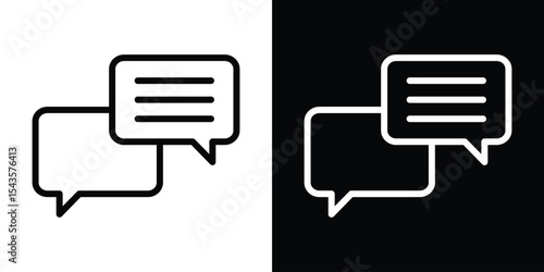 Text chat icon filled flat sign concept for web design.